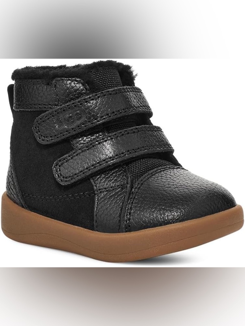 UGG Baby Rennon II Black High-Top Boots Size 1 NWT